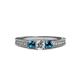 3 - Reveka Blue and White Diamond Three Stone Engagement Ring 