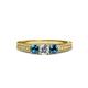 3 - Reveka Blue and White Diamond Three Stone Engagement Ring 