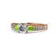 1 - Dzeni Diamond and Peridot Three Stone Engagement Ring 