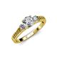 2 - Dzeni Diamond Three Stone with Side Citrine Ring 