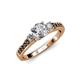 2 - Dzeni Diamond Three Stone with Side Black Diamond Ring 