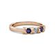 3 - Fiona Blue Sapphire and Diamond XOXO Three Stone Engagement Ring 