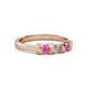 3 - Fiona Pink Sapphire and Diamond XOXO Three Stone Engagement Ring 