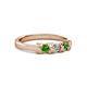 3 - Fiona Green Garnet and Diamond XOXO Three Stone Engagement Ring 
