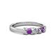 3 - Fiona Amethyst and Diamond XOXO Three Stone Engagement Ring 
