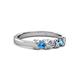 3 - Fiona Blue Topaz and Diamond XOXO Three Stone Engagement Ring 