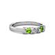 3 - Fiona Peridot and Diamond XOXO Three Stone Engagement Ring 