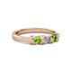 3 - Fiona Peridot and Diamond XOXO Three Stone Engagement Ring 