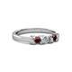 3 - Fiona Red Garnet and Diamond XOXO Three Stone Engagement Ring 