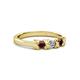 3 - Fiona Red Garnet and Diamond XOXO Three Stone Engagement Ring 