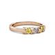 3 - Fiona Yellow Sapphire and Diamond XOXO Three Stone Engagement Ring 