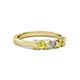 3 - Fiona Yellow and White Diamond XOXO Three Stone Engagement Ring 