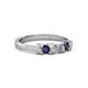 3 - Fiona Blue Sapphire and Diamond XOXO Three Stone Engagement Ring 