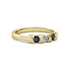 3 - Fiona Blue Sapphire and Diamond XOXO Three Stone Engagement Ring 