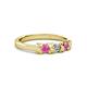 3 - Fiona Pink Sapphire and Diamond XOXO Three Stone Engagement Ring 