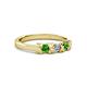 3 - Fiona Green Garnet and Diamond XOXO Three Stone Engagement Ring 