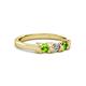 3 - Fiona Peridot and Diamond XOXO Three Stone Engagement Ring 