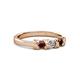 3 - Fiona Red Garnet and Diamond XOXO Three Stone Engagement Ring 
