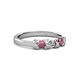 3 - Fiona Rhodolite Garnet and Diamond XOXO Three Stone Engagement Ring 