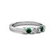 3 - Fiona Emerald and Diamond XOXO Three Stone Engagement Ring 