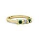 3 - Fiona Emerald and Diamond XOXO Three Stone Engagement Ring 