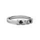 3 - Fiona Black and White Diamond XOXO Three Stone Engagement Ring 