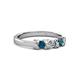 3 - Fiona Blue and White Diamond XOXO Three Stone Engagement Ring 