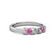 3 - Fiona Pink Sapphire and Diamond XOXO Three Stone Engagement Ring 