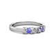 3 - Fiona Tanzanite and Diamond XOXO Three Stone Engagement Ring 