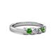 3 - Fiona Green Garnet and Diamond XOXO Three Stone Engagement Ring 
