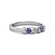 3 - Fiona Iolite and Diamond XOXO Three Stone Engagement Ring 
