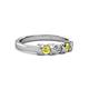3 - Fiona Yellow and White Diamond XOXO Three Stone Engagement Ring 