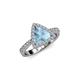 3 - Alyona Trillion Cut Aquamarine and Diamond Halo Engagement Ring 