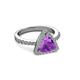 2 - Alyona Trillion Cut Amethyst and Diamond Halo Engagement Ring 