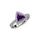 3 - Alyona Trillion Cut Amethyst and Diamond Halo Engagement Ring 