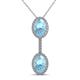 1 - Zaneta Aquamarine and Diamond Halo Slider Pendant 