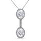 1 - Zaneta White Sapphire and Diamond Halo Slider Pendant 