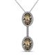 1 - Zaneta Smoky Quartz and Diamond Halo Slider Pendant 