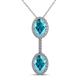 1 - Zaneta London Blue Topaz and Diamond Halo Slider Pendant 