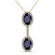 1 - Zaneta Blue Sapphire and Diamond Halo Slider Pendant 