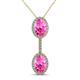 1 - Zaneta Pink Sapphire and Diamond Halo Slider Pendant 