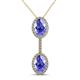 1 - Zaneta Tanzanite and Diamond Halo Slider Pendant 