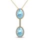 1 - Zaneta Aquamarine and Diamond Halo Slider Pendant 