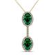1 - Zaneta Emerald and Diamond Halo Slider Pendant 