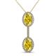 1 - Zaneta Yellow Sapphire and Diamond Halo Slider Pendant 