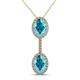 1 - Zaneta London Blue Topaz and Diamond Halo Slider Pendant 