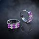 2 - Candice 2.00 mm Petite Amethyst and Diamond Double Row Hoop Earrings 