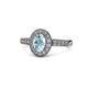 1 - Olea Oval Cut Aquamarine and Diamond Engagement Ring 