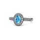 1 - Olea Oval Cut Blue Topaz and Diamond Engagement Ring 
