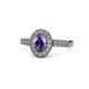 1 - Olea Oval Cut Iolite and Diamond Engagement Ring 